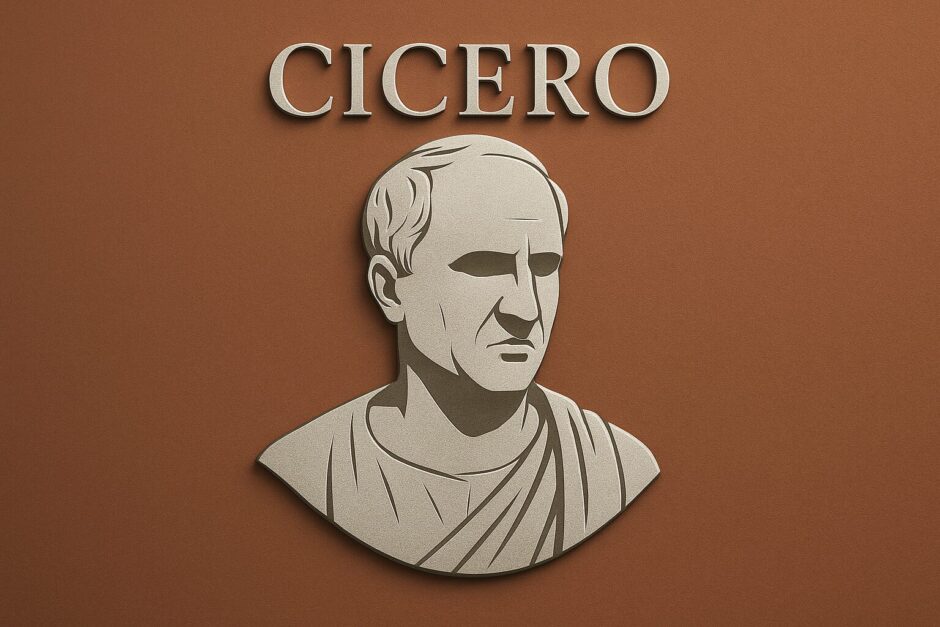キケロの肖像ロゴ | 哲学者 Marcus Tullius Cicero の名言と生き方 | meigen89.com 名言・格言サイト