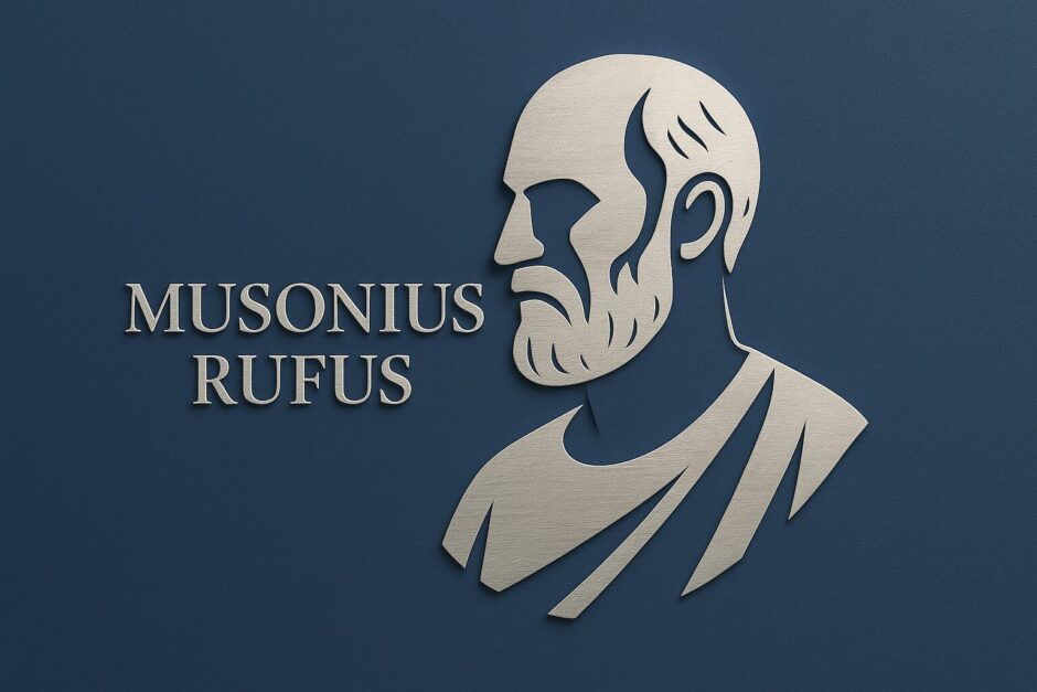 ムソニウス・ルーファスの肖像ロゴ | ストア派哲学者 Musonius Rufus の名言と教え | meigen89.com 名言・格言サイト