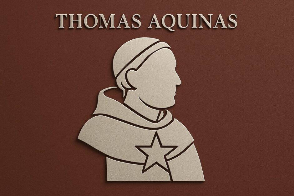トマス・アクィナスの肖像ロゴ | 哲学者 Thomas Aquinas の名言と信仰・理性の哲学 | meigen89.com 名言・格言サイト