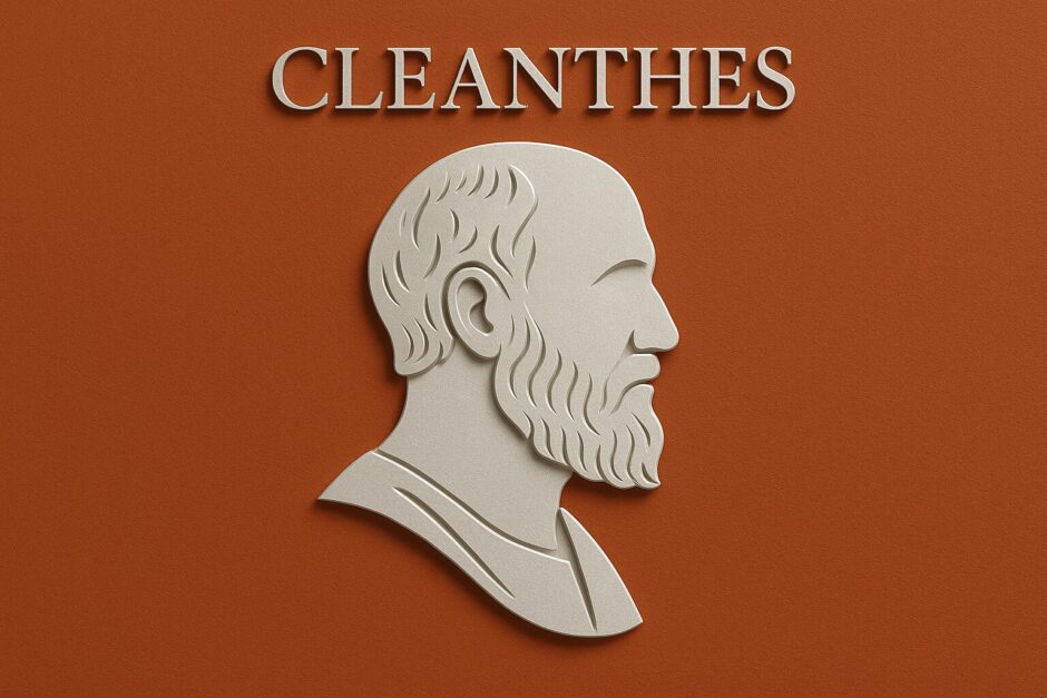 クレアンテスの肖像ロゴ | ストア派哲学者 Cleanthes の教えと名言 | meigen89.com 名言・格言サイト