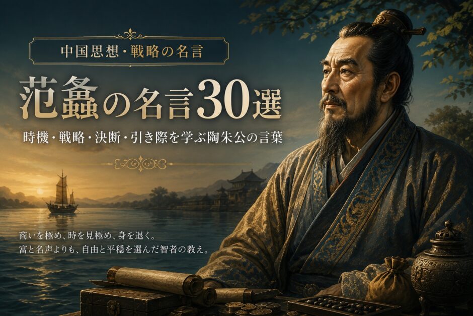 范蠡の肖像と「范蠡の名言30選」の文字を配したアイキャッチ画像