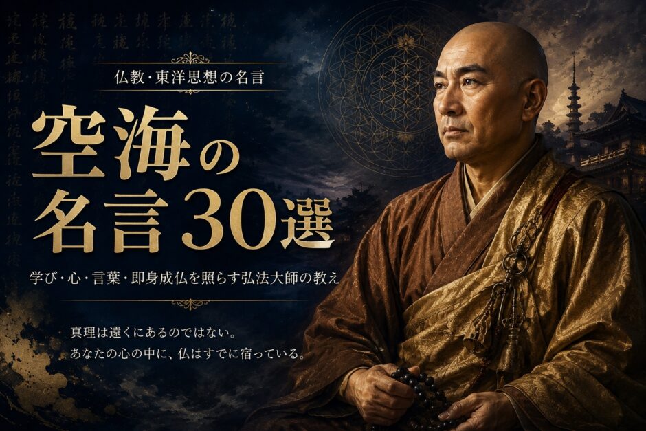 空海の肖像と「空海の名言30選」の文字を配したアイキャッチ画像