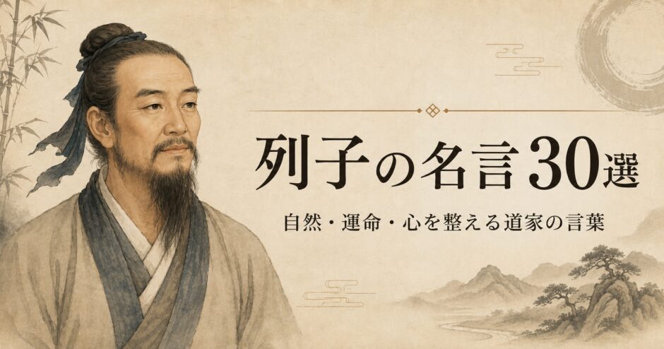 列子の肖像と「列子の名言30選」の文字を配したアイキャッチ画像