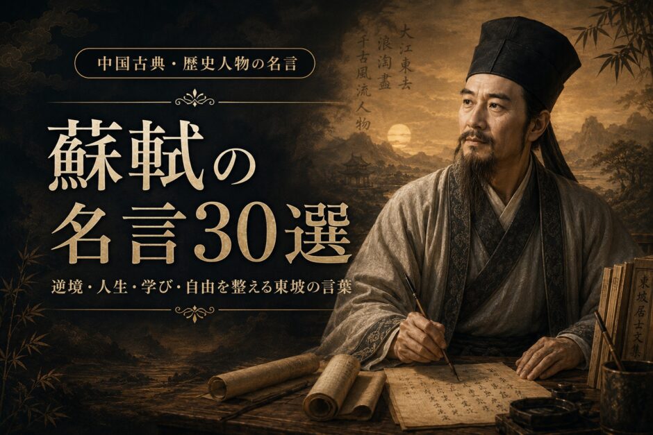 蘇軾の肖像と「蘇軾の名言30選」の文字を配したアイキャッチ画像
