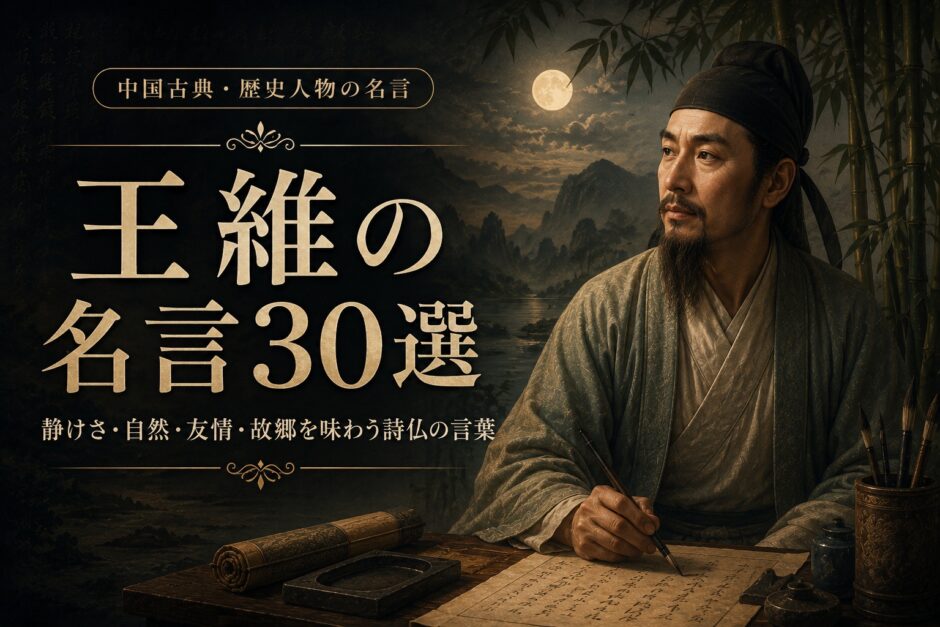 王維の肖像と「王維の名言30選」の文字を配したアイキャッチ画像