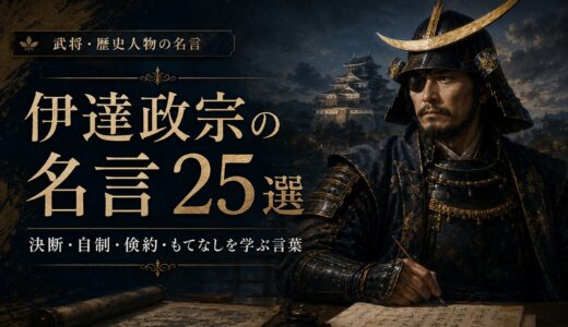 伊達政宗の名言25選｜決断・自制・倹約・もてなしを学ぶ言葉