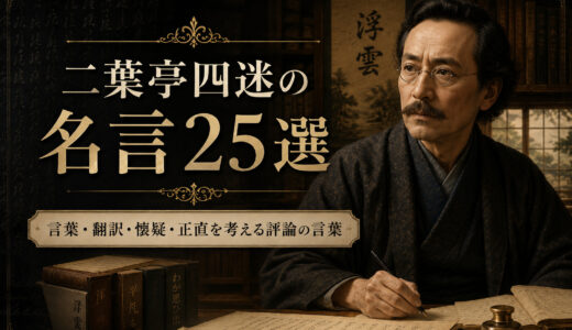 二葉亭四迷の名言25選｜言葉・翻訳・懐疑・正直を考える評論の言葉