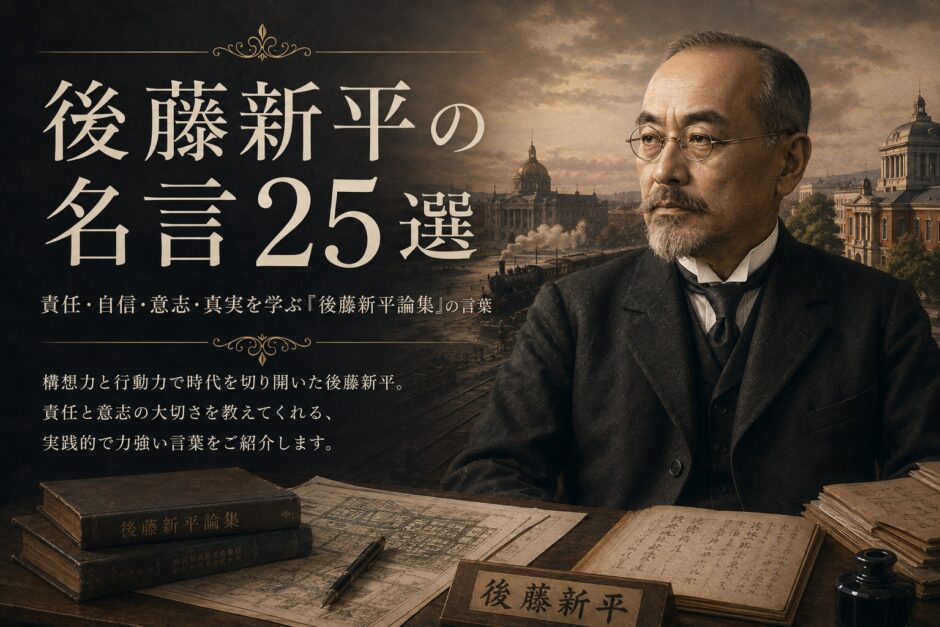 後藤新平の肖像と「後藤新平の名言25選」の文字を配したアイキャッチ画像
