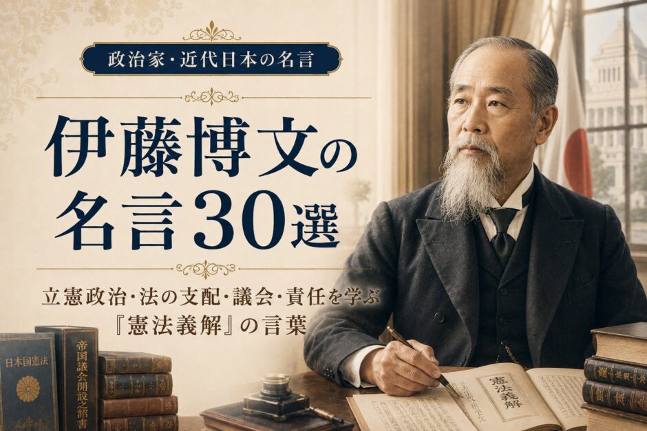 伊藤博文の肖像と『伊藤博文の名言30選』の文字を配したアイキャッチ画像