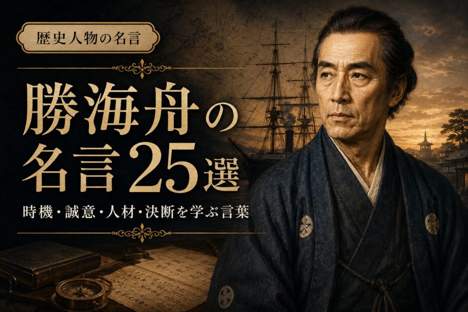 勝海舟の肖像と「勝海舟の名言25選」の文字を配したアイキャッチ画像