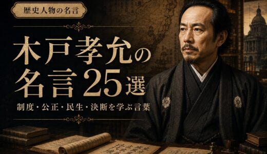 木戸孝允の名言25選｜制度・公正・民生・決断を学ぶ言葉