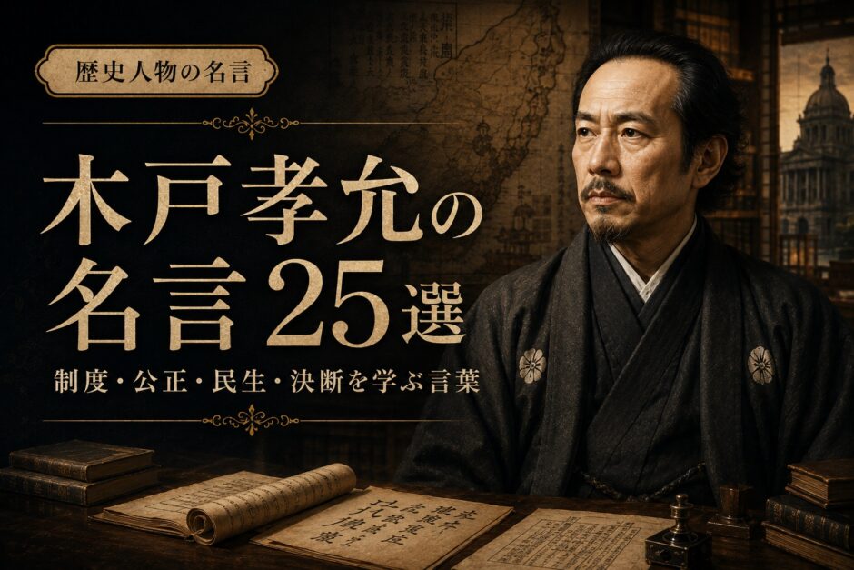 木戸孝允の肖像と「木戸孝允の名言25選」の文字を配したアイキャッチ画像