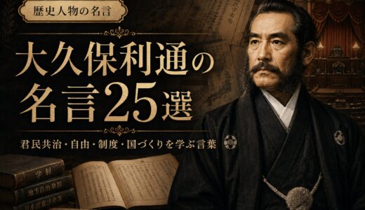 大久保利通の名言25選｜君民共治・自由・制度・国づくりを学ぶ言葉