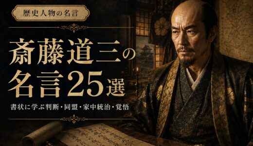 斎藤道三の名言25選｜書状に学ぶ判断・同盟・家中統治・覚悟