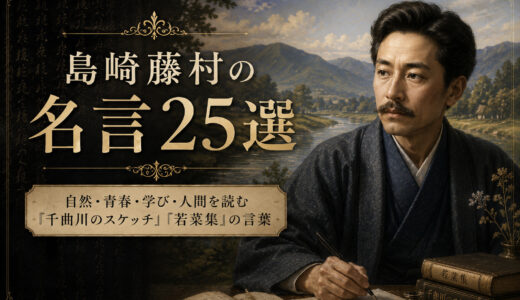 島崎藤村の名言25選｜自然・青春・学び・人間を読む『千曲川のスケッチ』『若菜集』の言葉