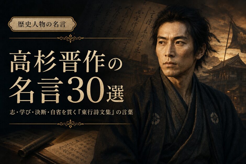 高杉晋作の肖像と「高杉晋作の名言30選」の文字を配したアイキャッチ画像