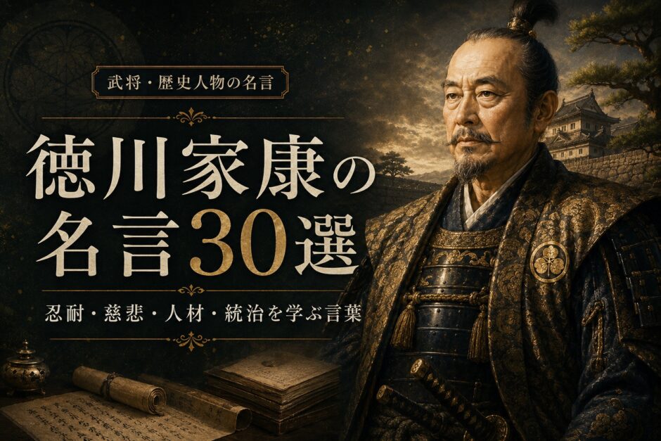 徳川家康の肖像と「徳川家康の名言30選」の文字を配したアイキャッチ画像