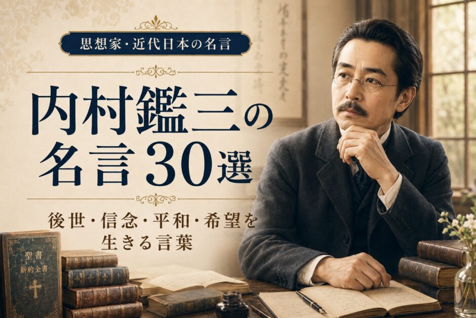 内村鑑三の肖像と「内村鑑三の名言30選」の文字を配したアイキャッチ画像