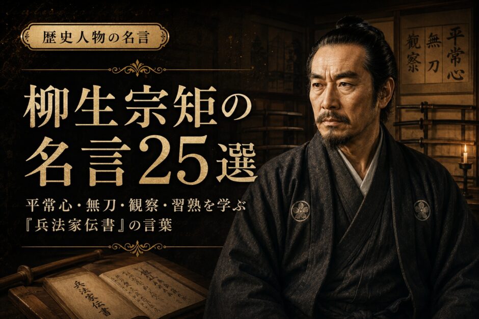 柳生宗矩の肖像と「柳生宗矩の名言25選」の文字を配したアイキャッチ画像